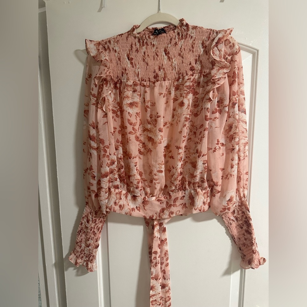 From Revolve Bardot US8/M floral high neck top